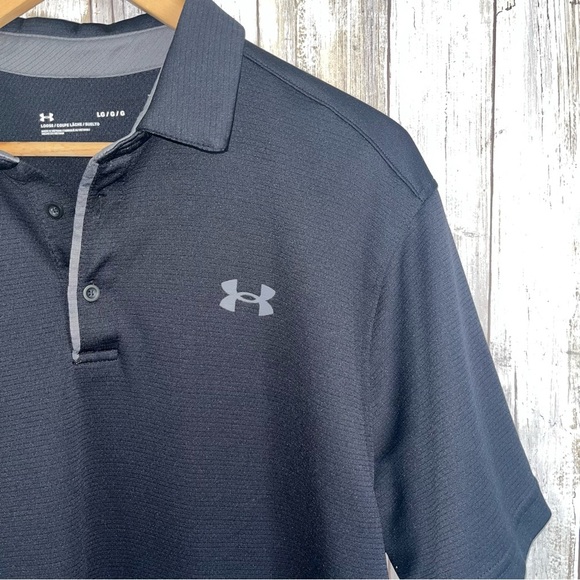 Under Armor Black Graphite Men’s Tech Polo Large - Picture 3 of 5